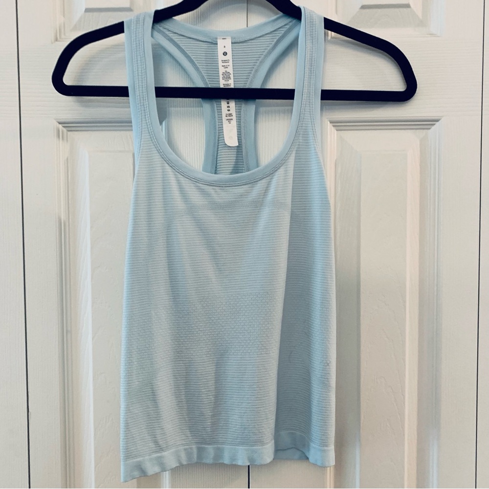 Lululemon Athletic Razorback T Size 8 
Light Blue